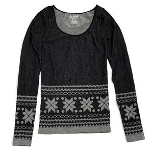 Free people long sleeve snowflake fitted top